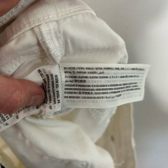 Abercrombie & Fitch Women’s White Denim Jean Short Shorts Size 27” 2 - Picture 5 of 5